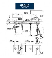 MONOMANDO BAÑERA ENCIMERA EUROCUBE GROHE